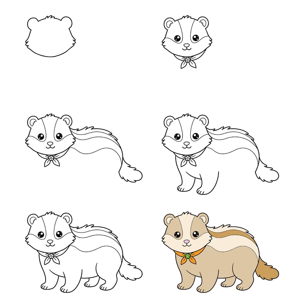 Autumn badger Drawing Ideas