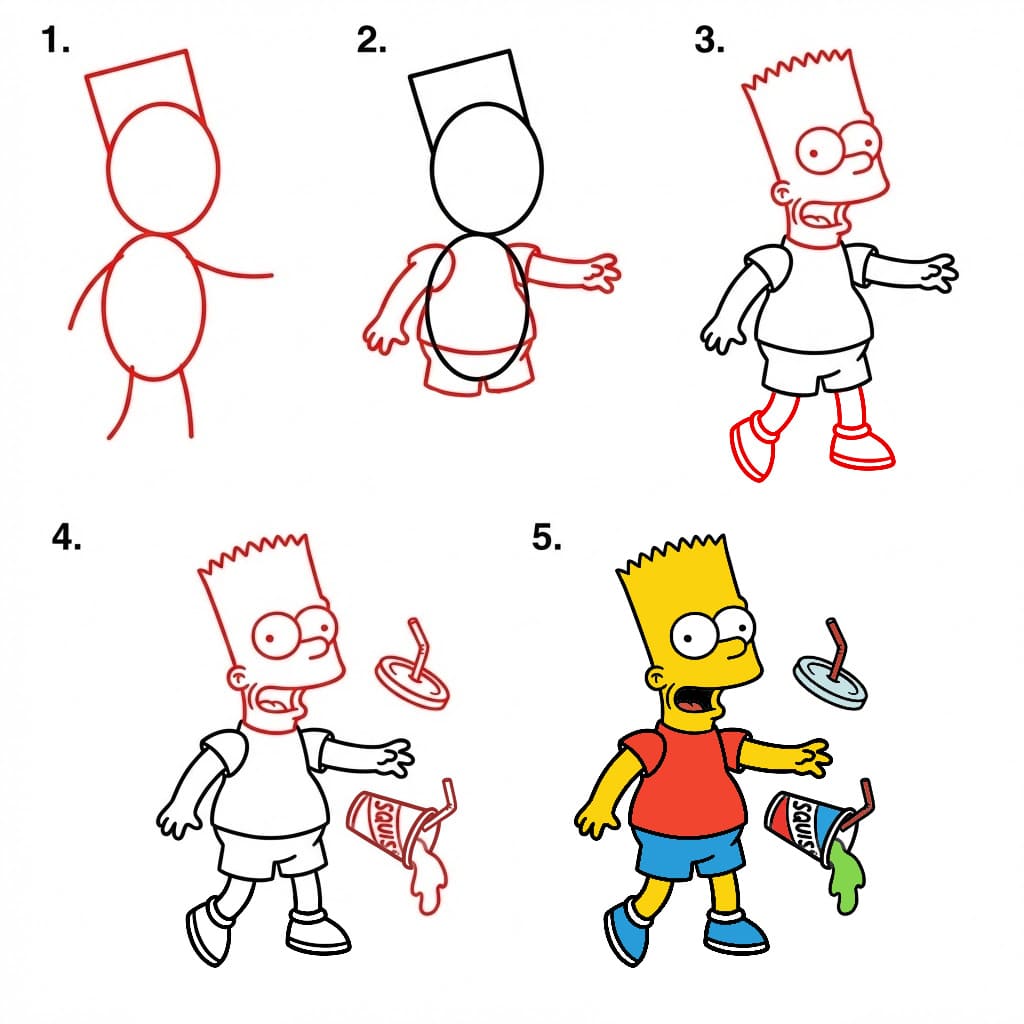 Bart Simpson and drink Drawing Ideas