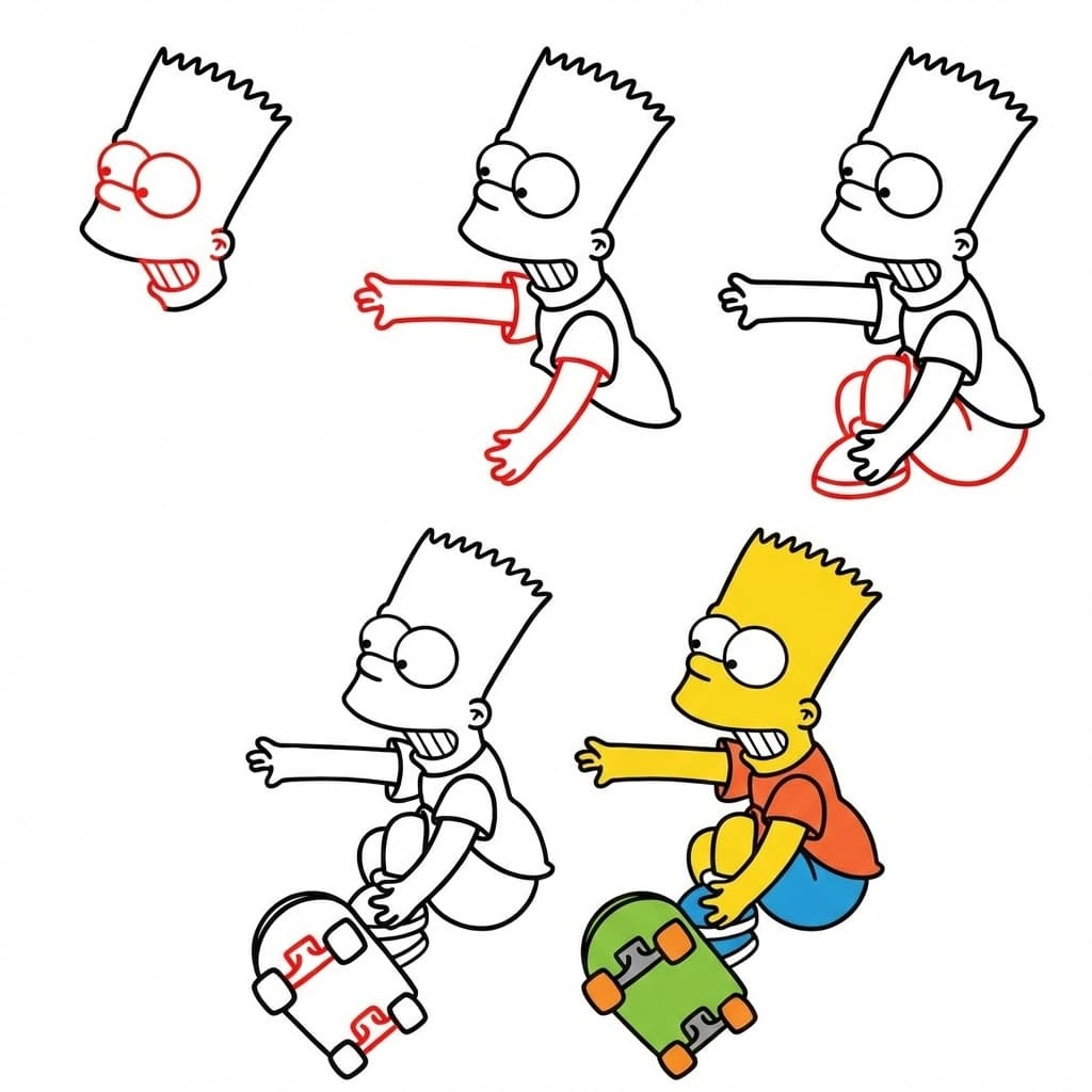 Bart Simpson playing Drawing Ideas