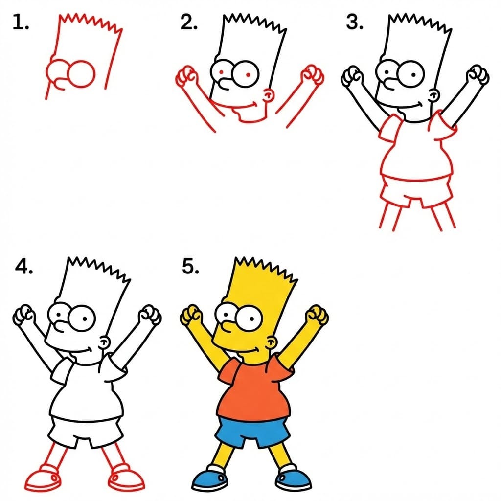 Bart Simpson the boy Drawing Ideas