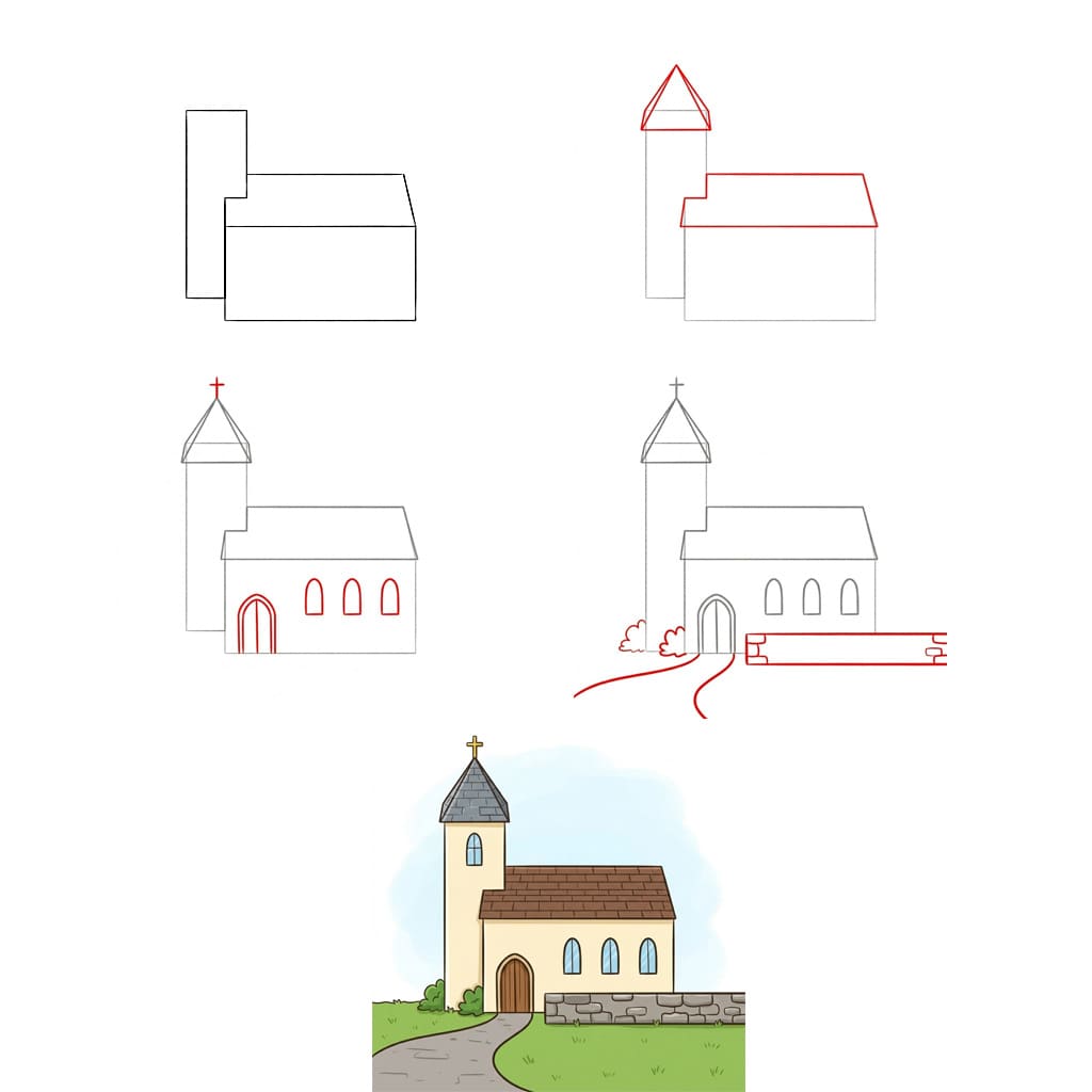 Basic Church Drawing Ideas