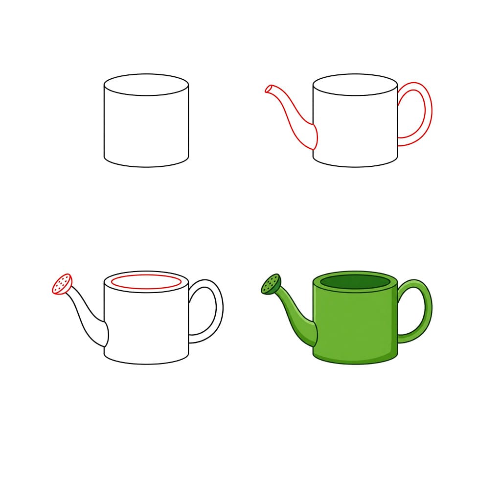 Basic watering can Drawing Ideas