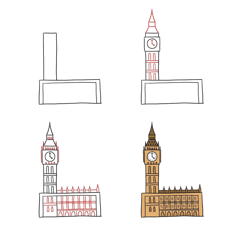 Big Ben London Tower Drawing Ideas