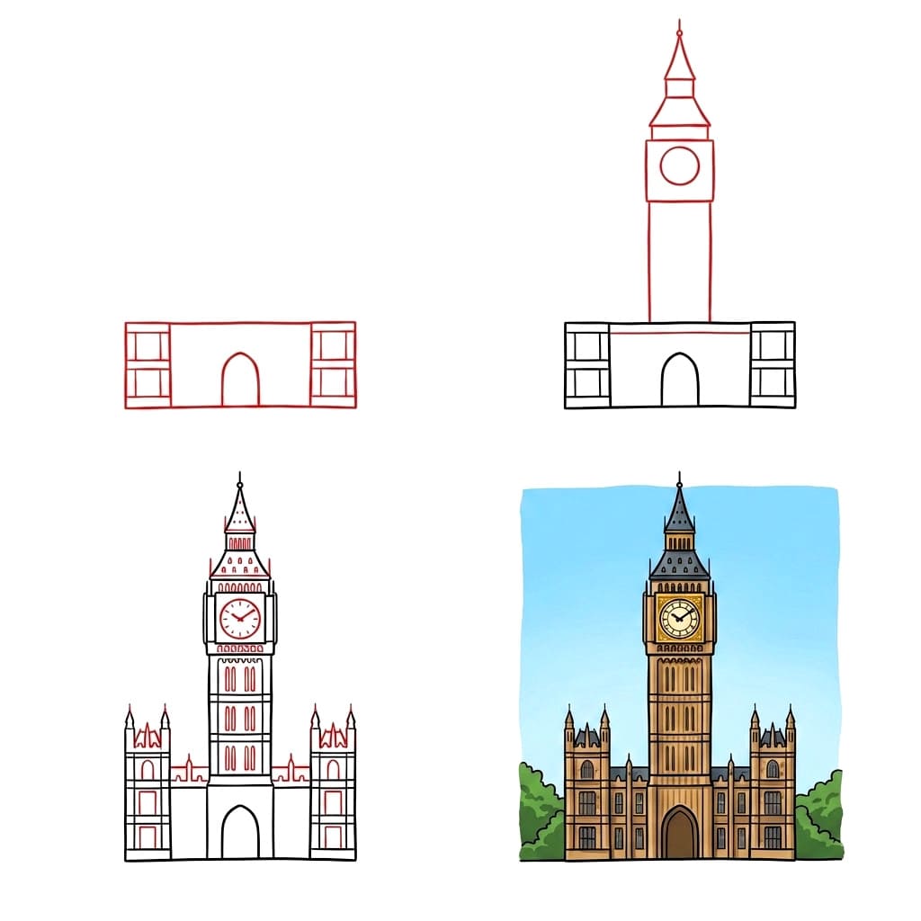 Big Ben and Westminster Palace Drawing Ideas