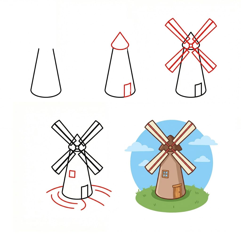 Big Windmill Drawing Ideas