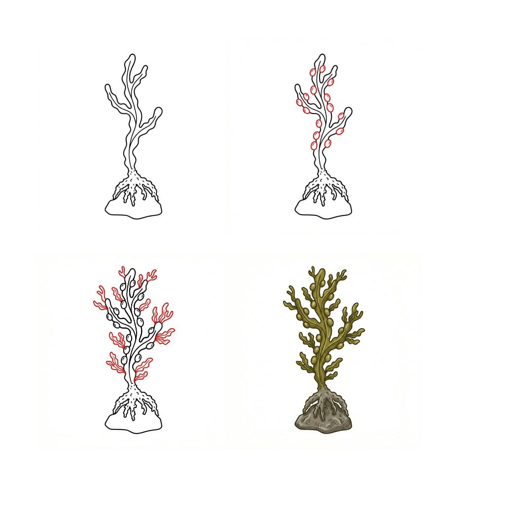 Bladder Wrack seaweed Drawing Ideas