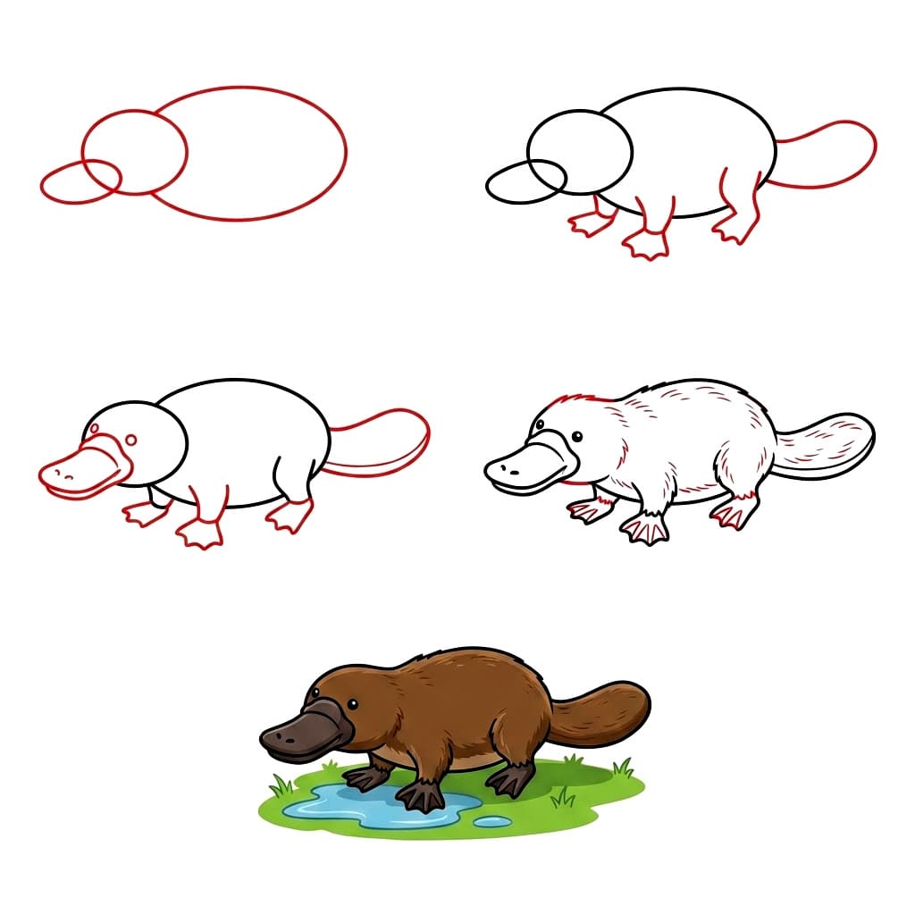 Brown platypus Drawing Ideas