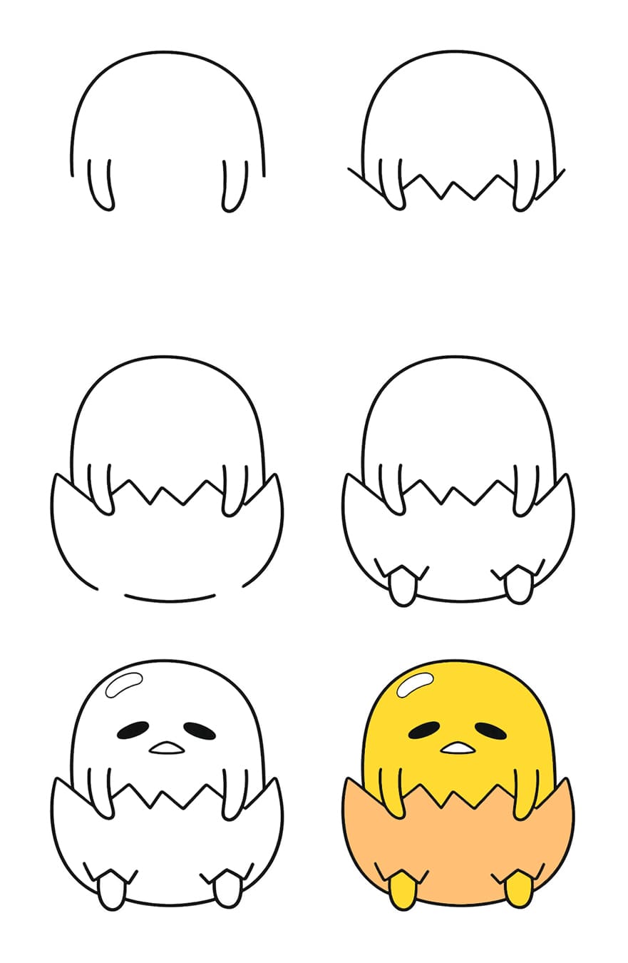 Cartoon Gudetama Drawing Ideas