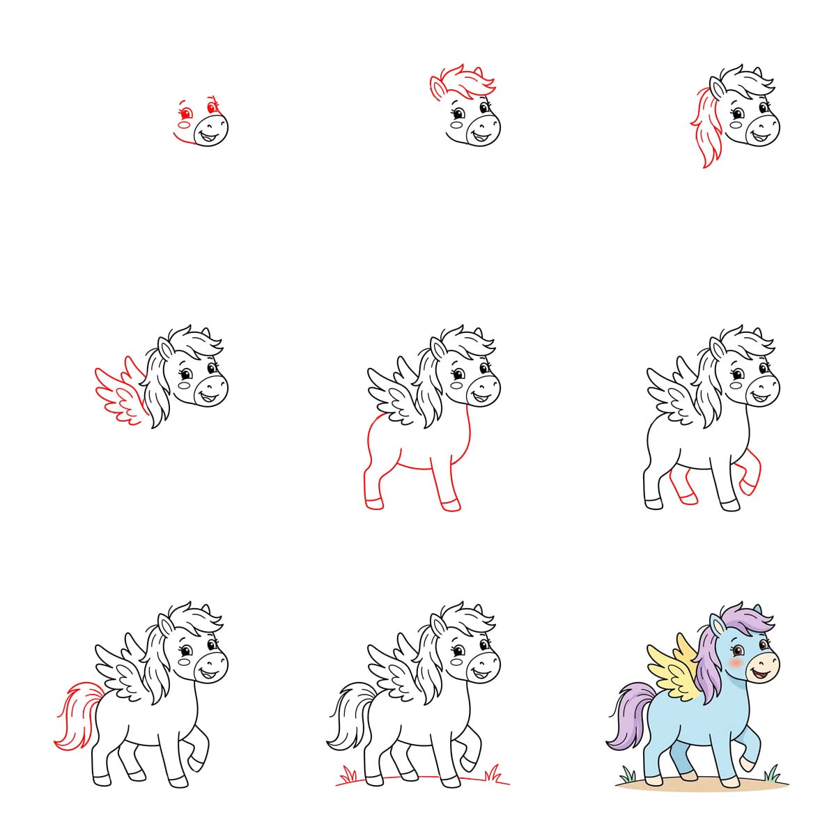 Cartoon Pegasus Drawing Ideas