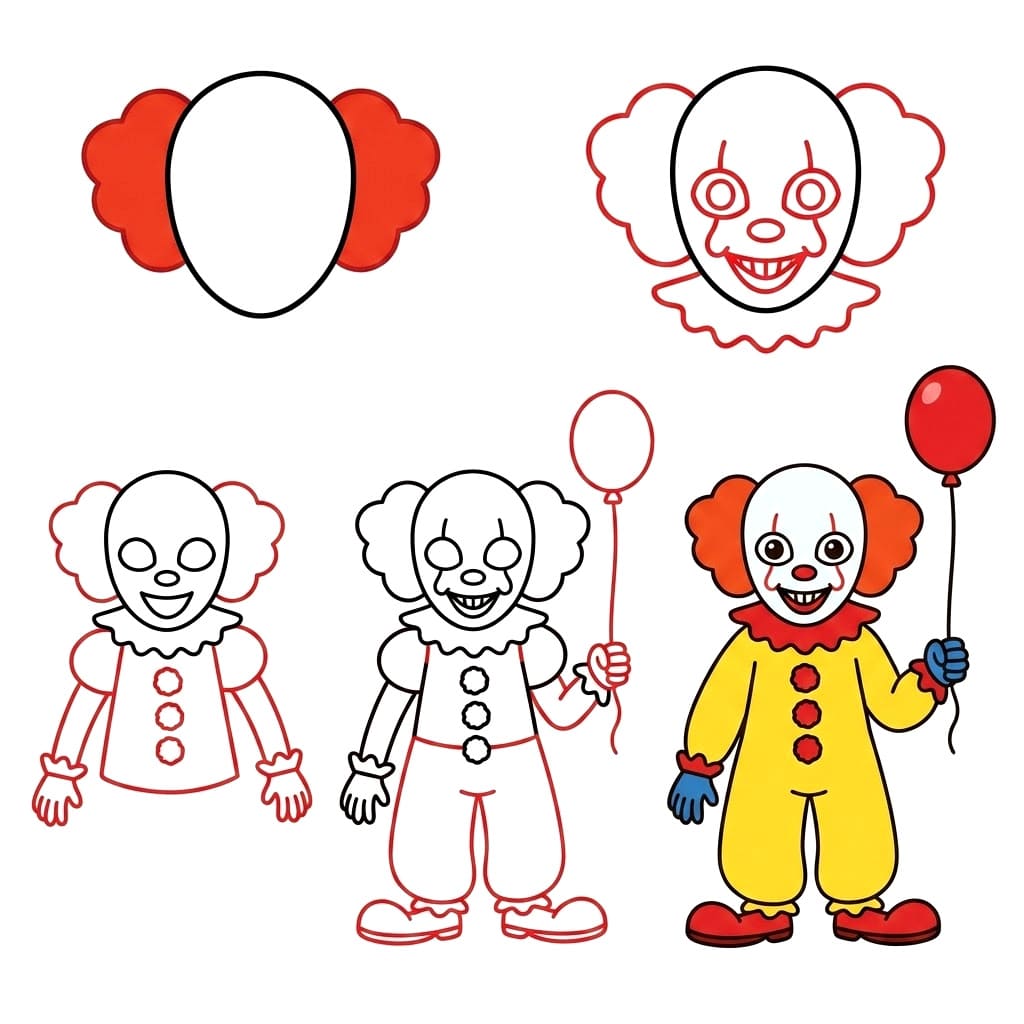 Cartoon Pennywise Drawing Ideas