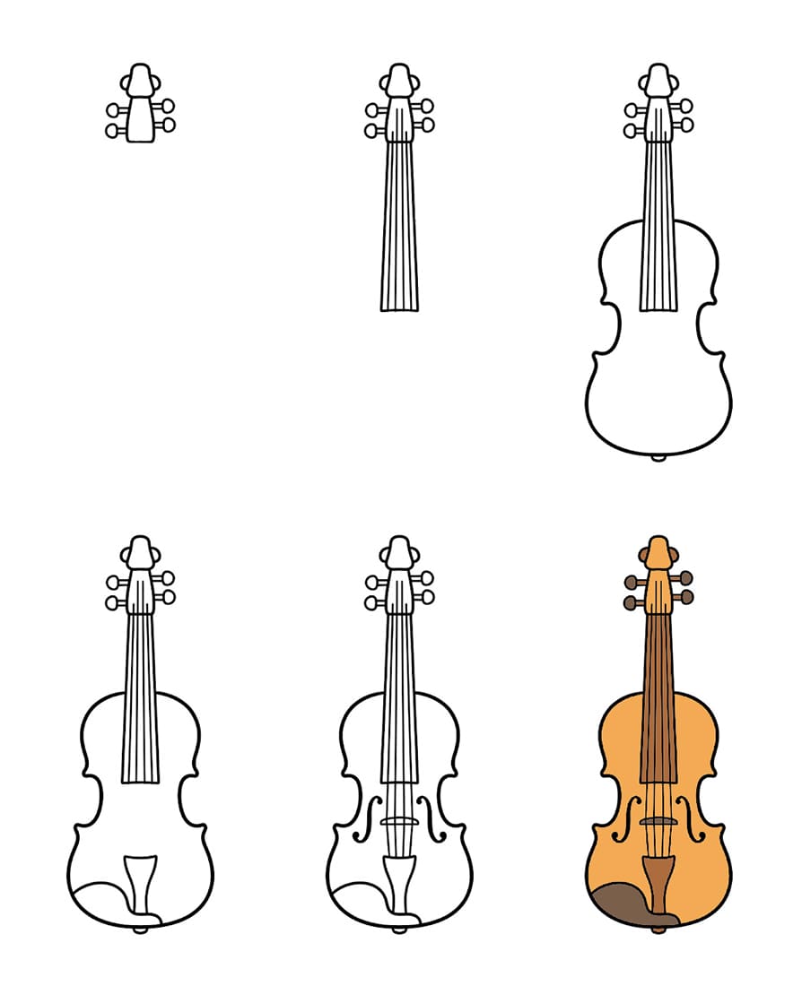 Cartoon Violin Drawing Ideas