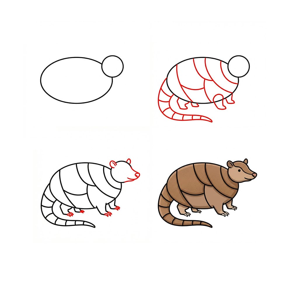 Cartoon armadillo Drawing Ideas