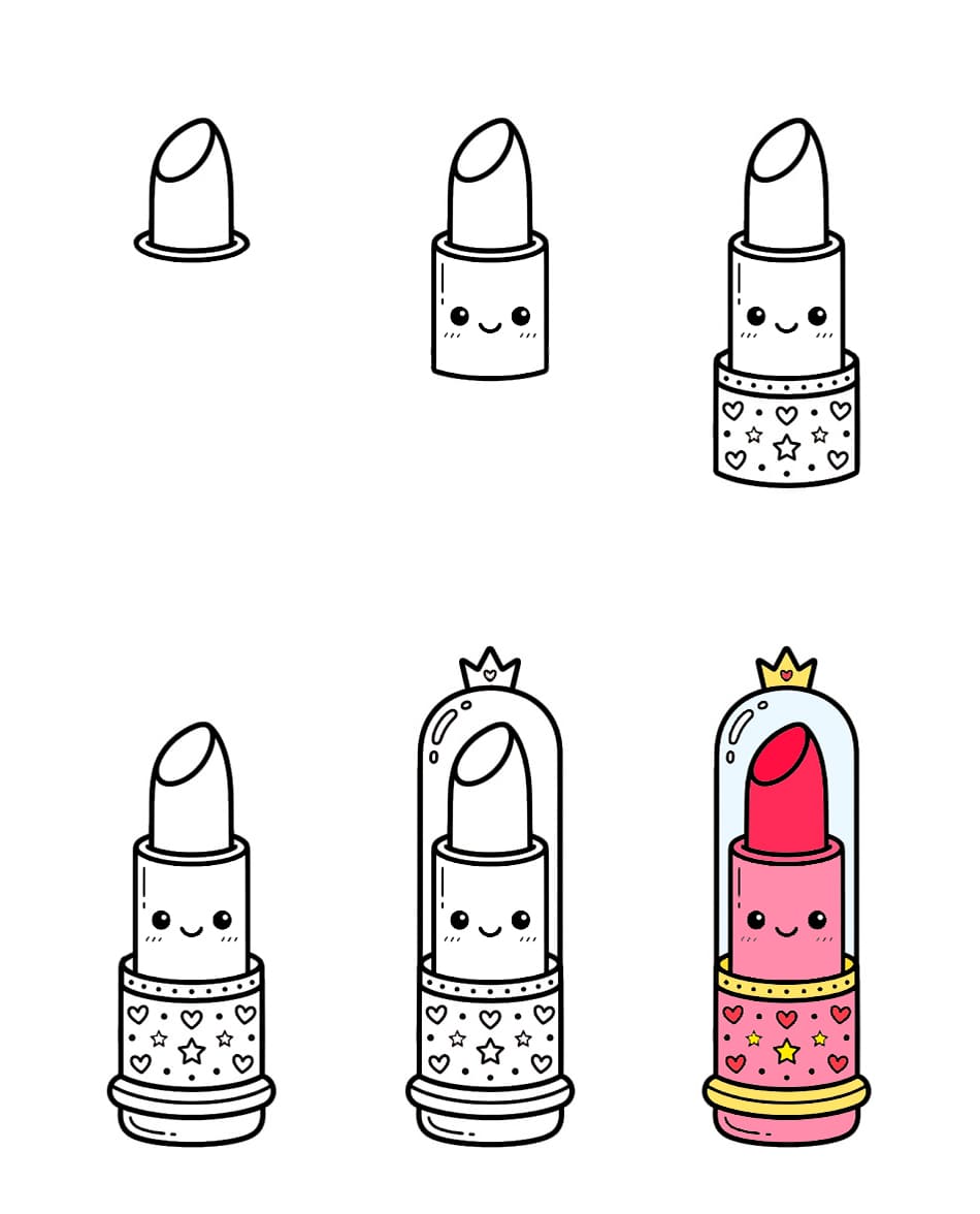 Cartoon lipstick Drawing Ideas