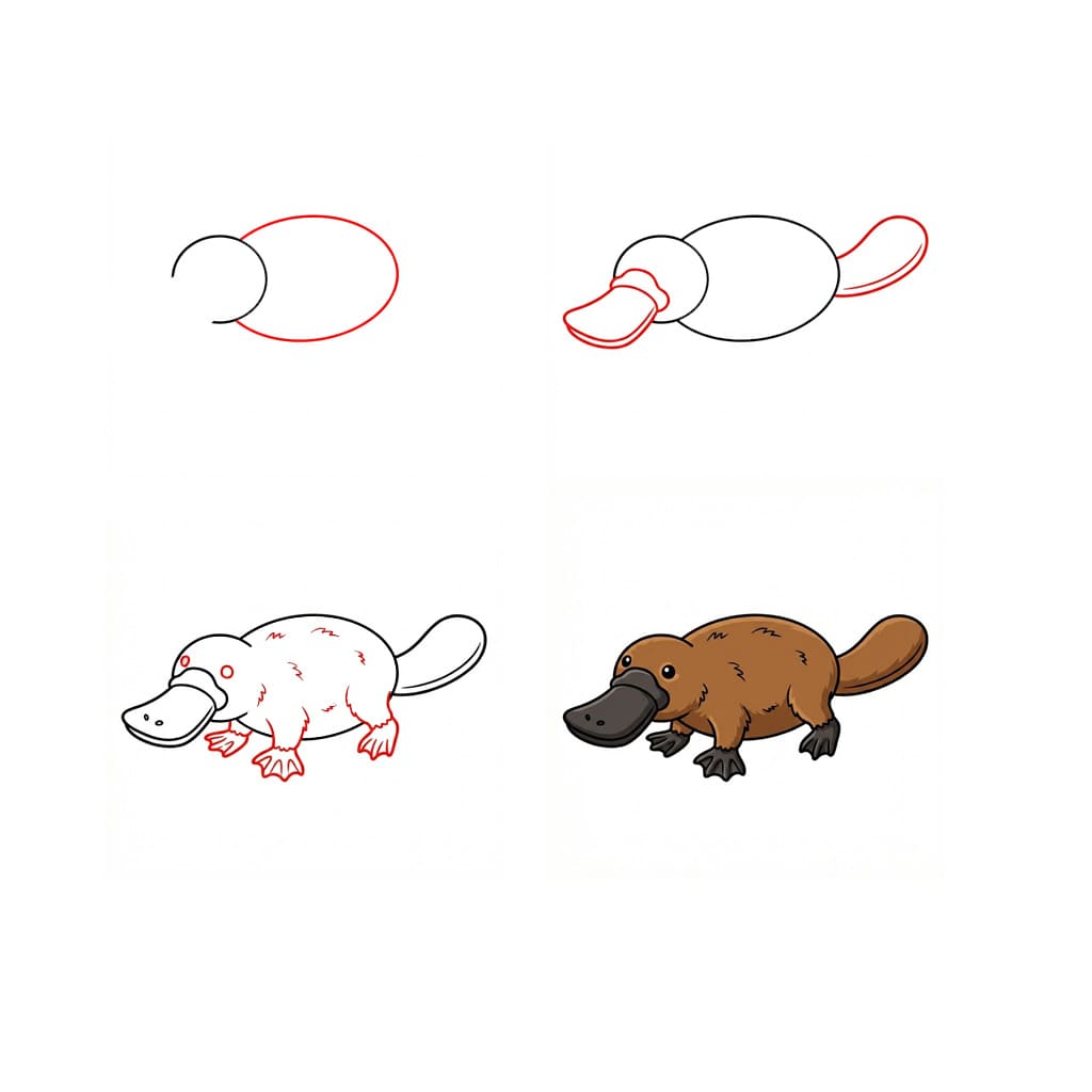 Cartoon platypus Drawing Ideas