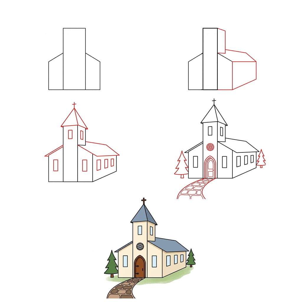 Catholic Church Drawing Ideas