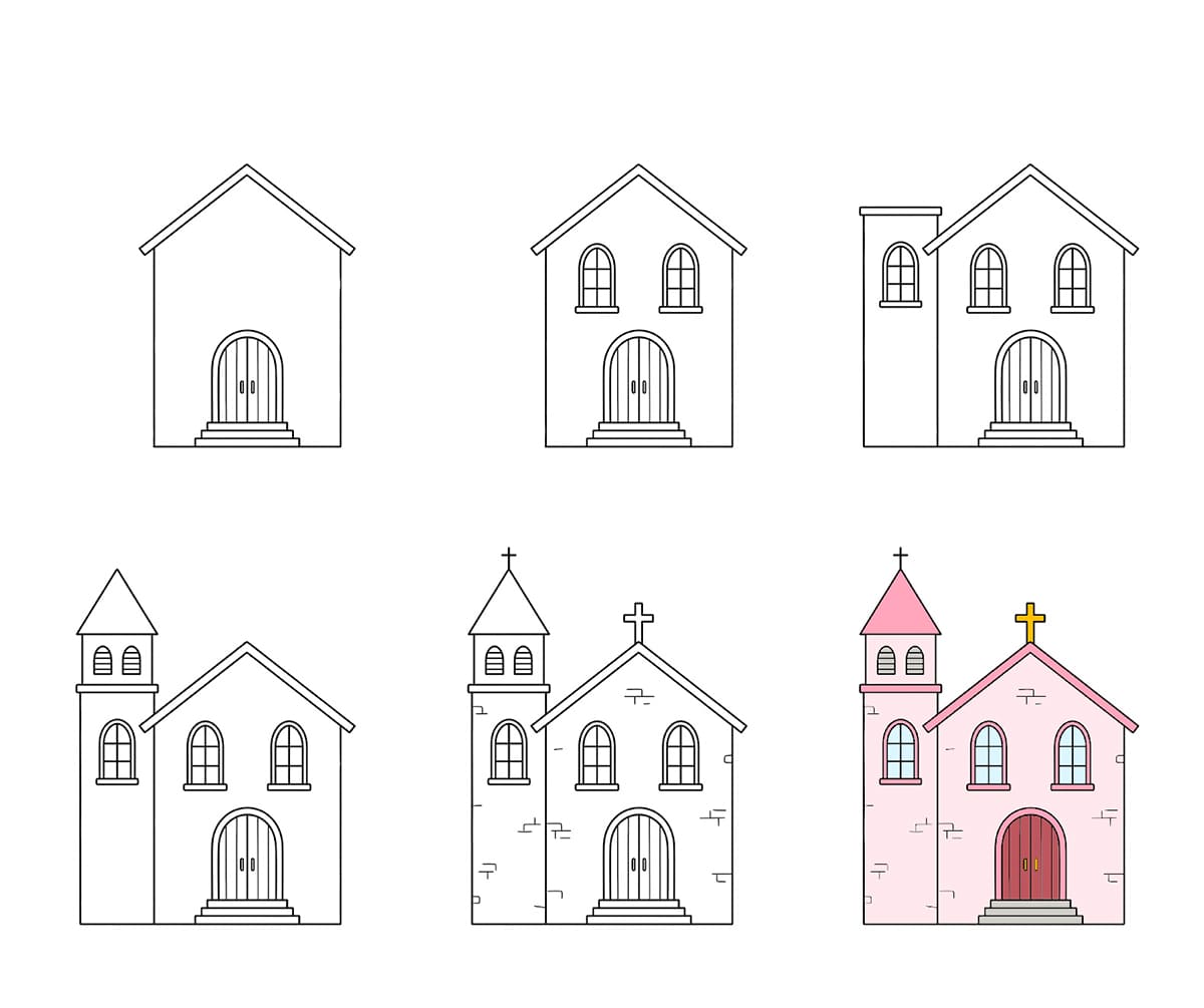 Christian Church Cartoon Drawing Ideas