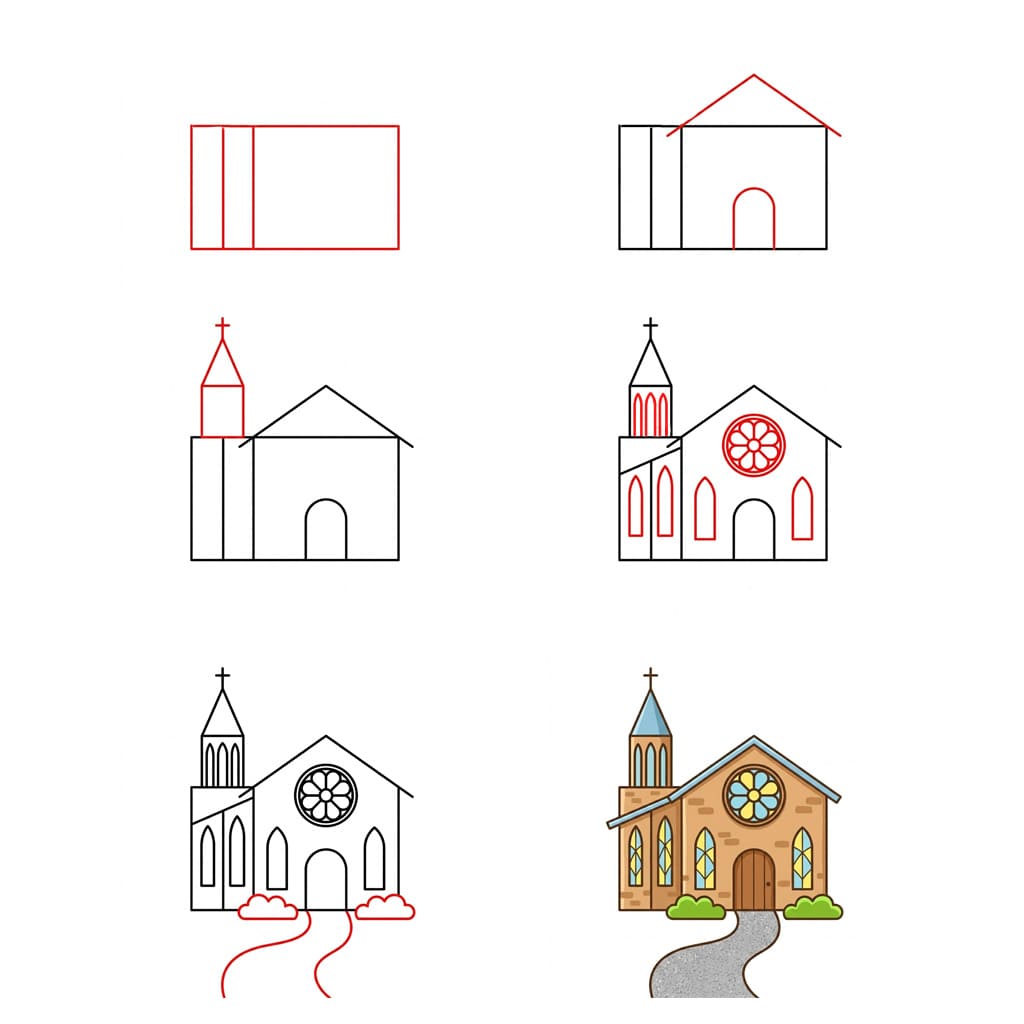 Christian Church Drawing Ideas