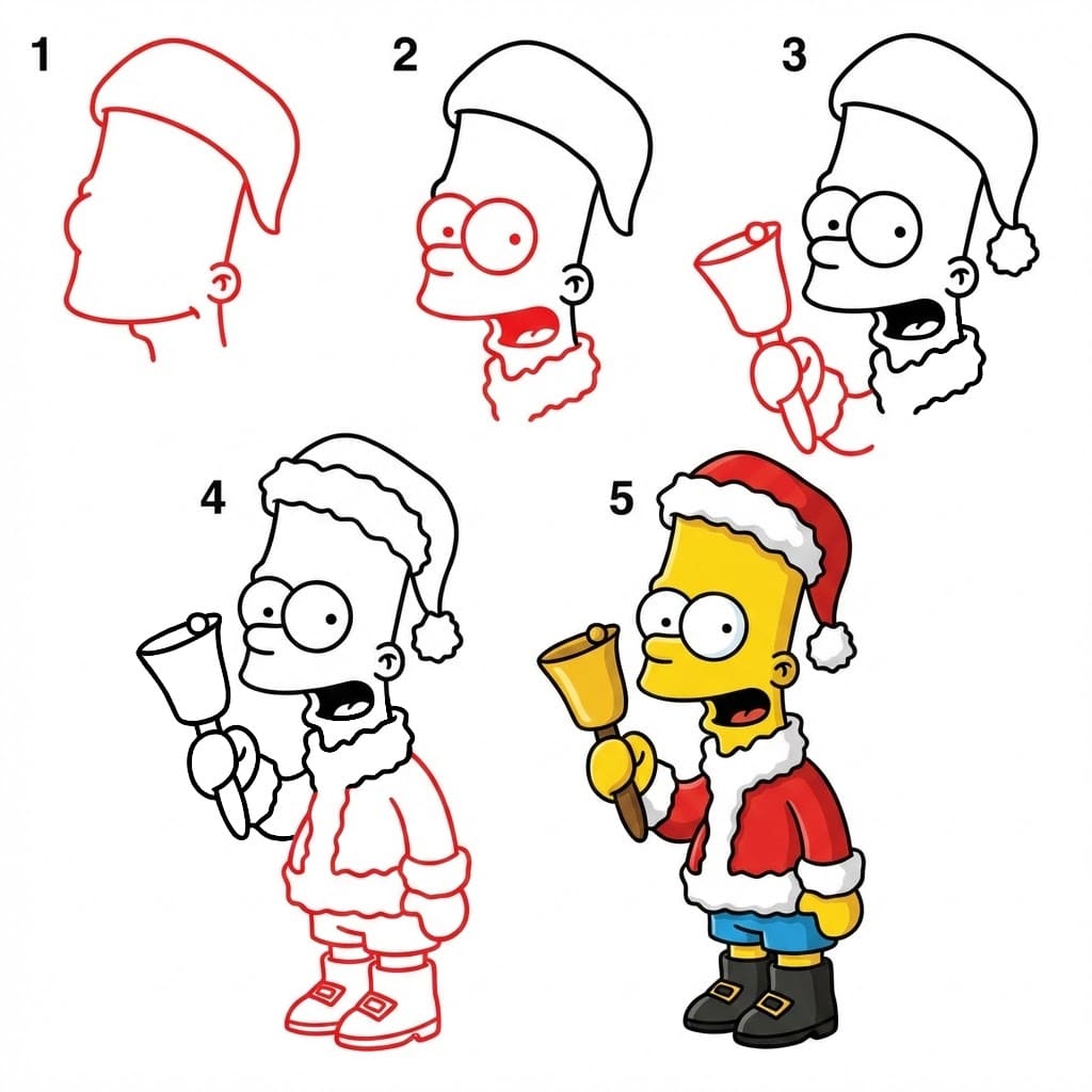 Christmas Bart Simpson Drawing Ideas