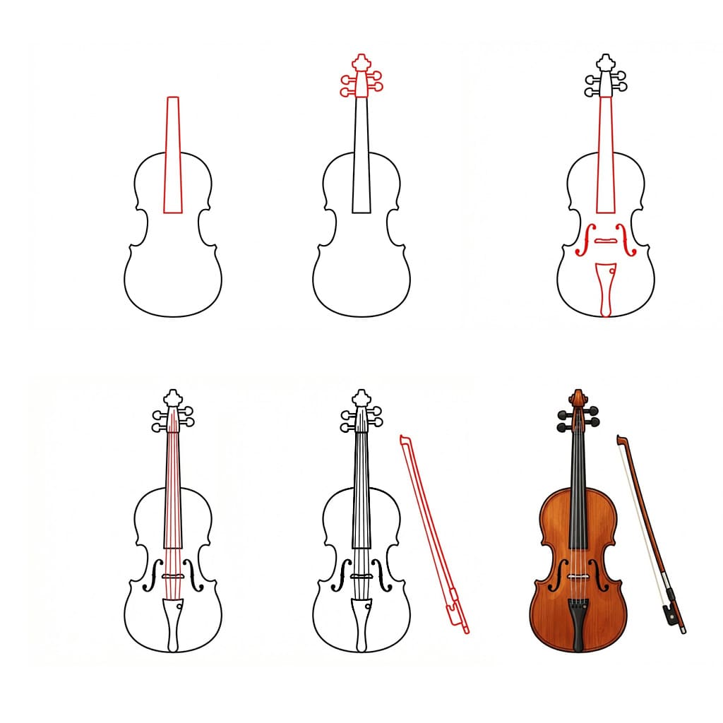Classic Violin Drawing Ideas