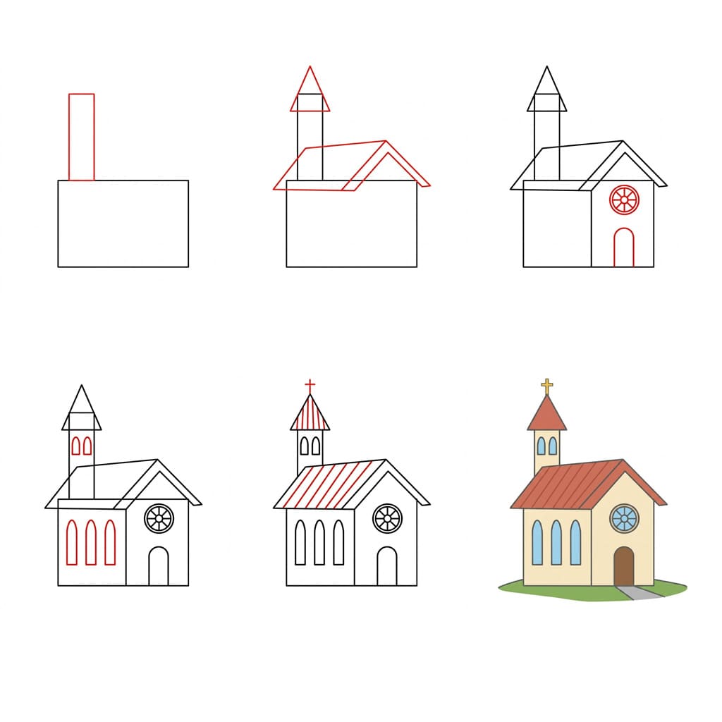 Clean Church Drawing Ideas