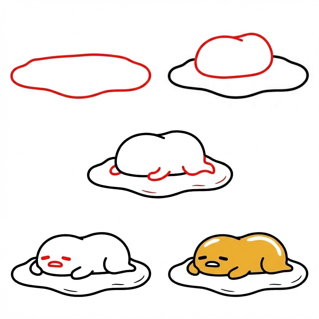 Cute Gudetama Drawing Ideas