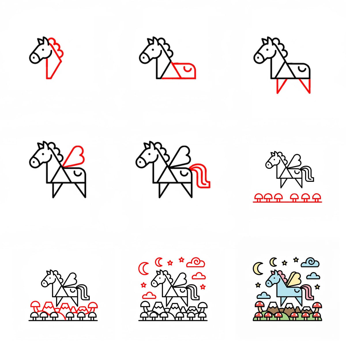 Cute Pegasus Drawing Ideas