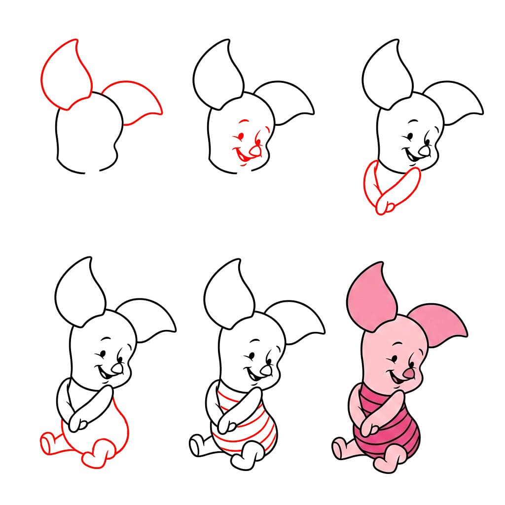 Cute Piglet Drawing Ideas