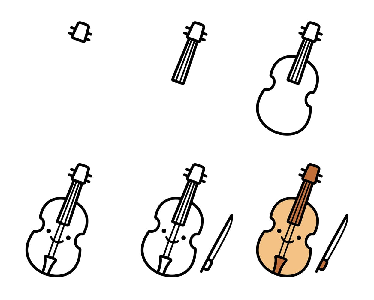 Cute Violin Drawing Ideas