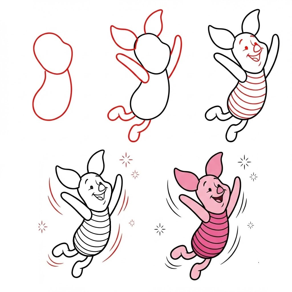 Dancing Piglet Drawing Ideas