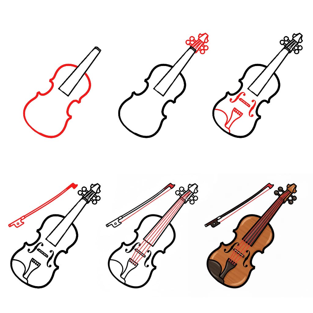 Detailed Violin Drawing Ideas