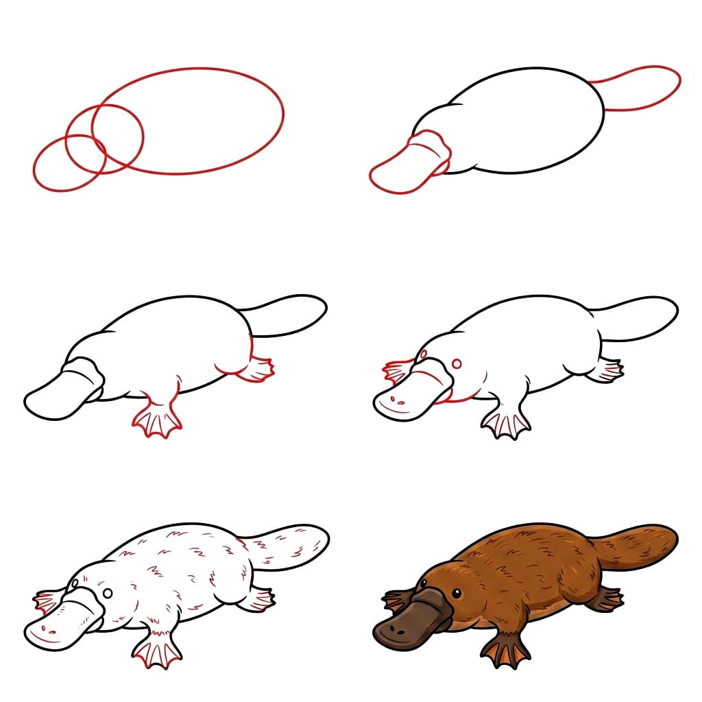 Platypus Drawing Ideas