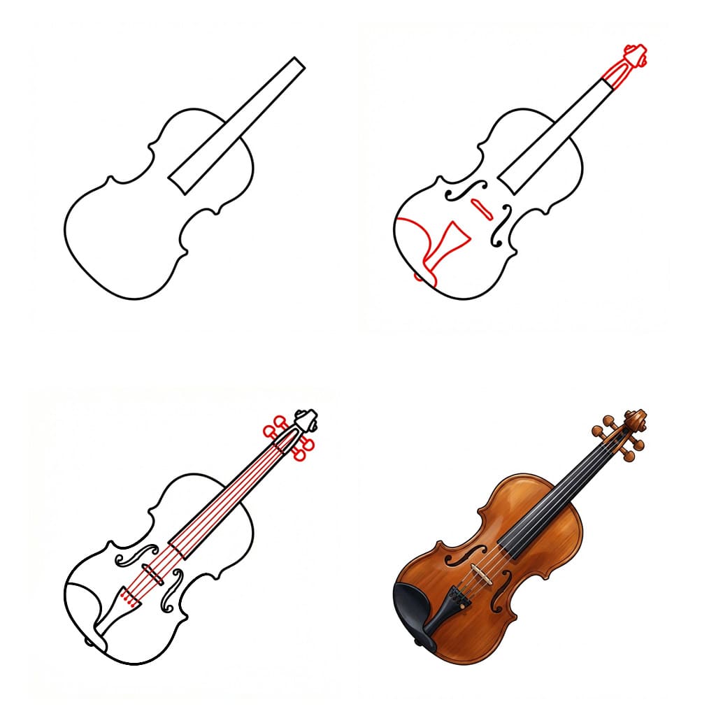 Easy Violin Drawing Ideas