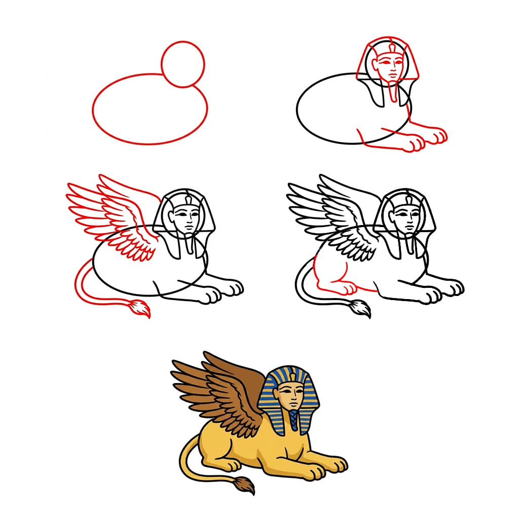 Egypt Sphinx Drawing Ideas