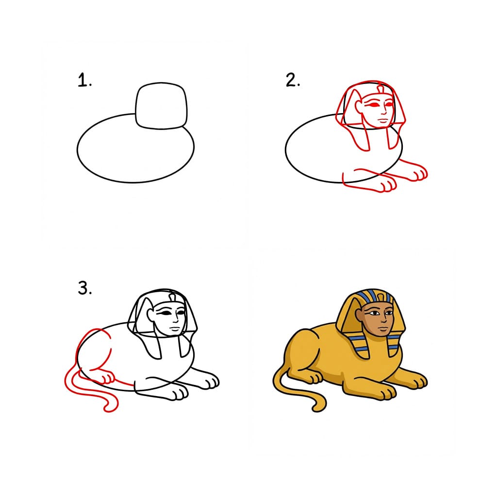Egyptian Sphinx Drawing Ideas