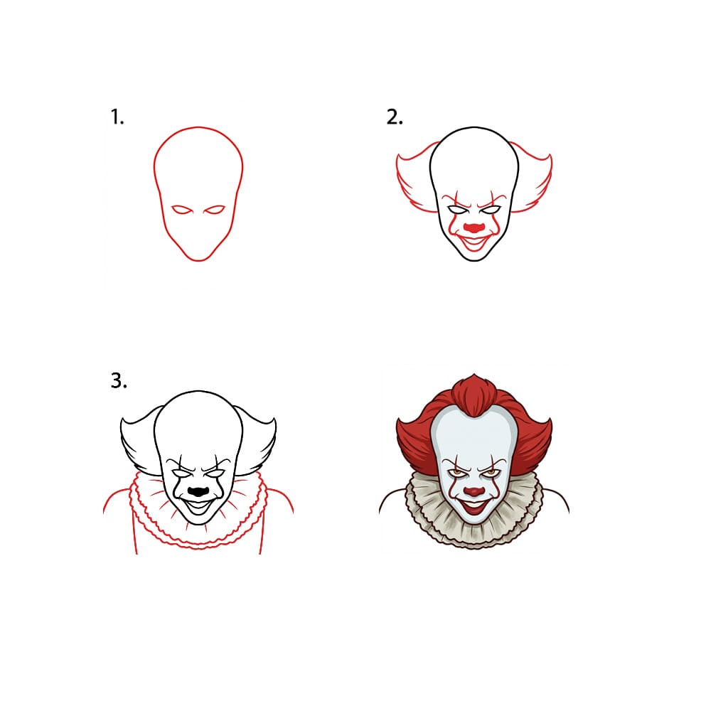 Evil Pennywise the Clown Drawing Ideas