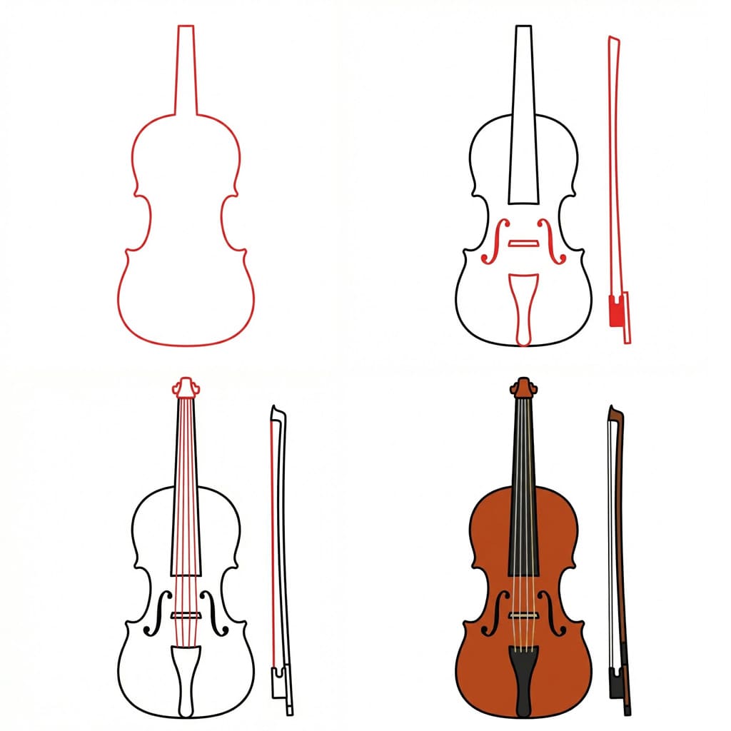 Full Violin Drawing Ideas
