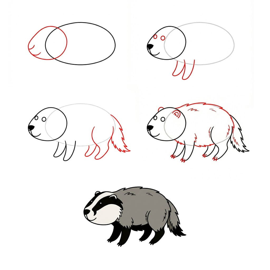 Funny badger Drawing Ideas