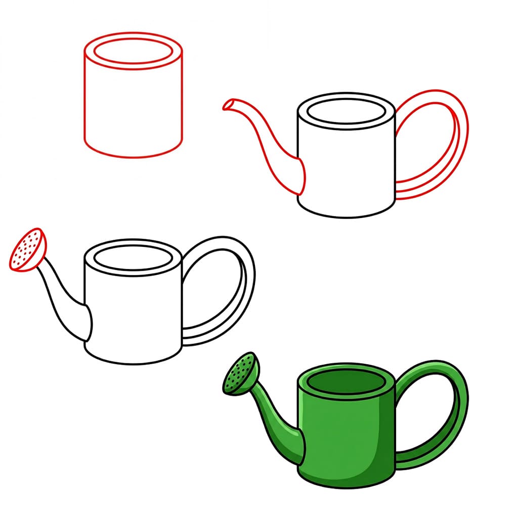 Gardern watering can Drawing Ideas