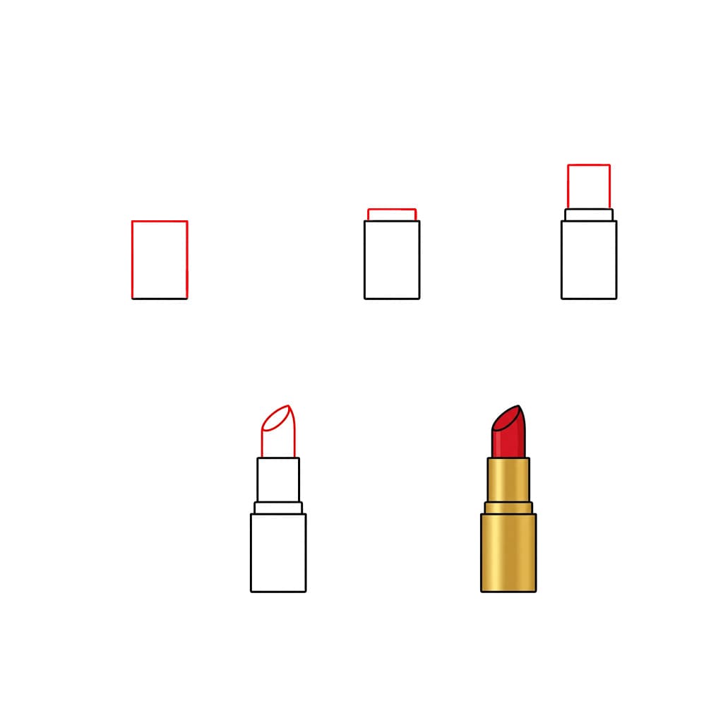 Gold lipstick Drawing Ideas