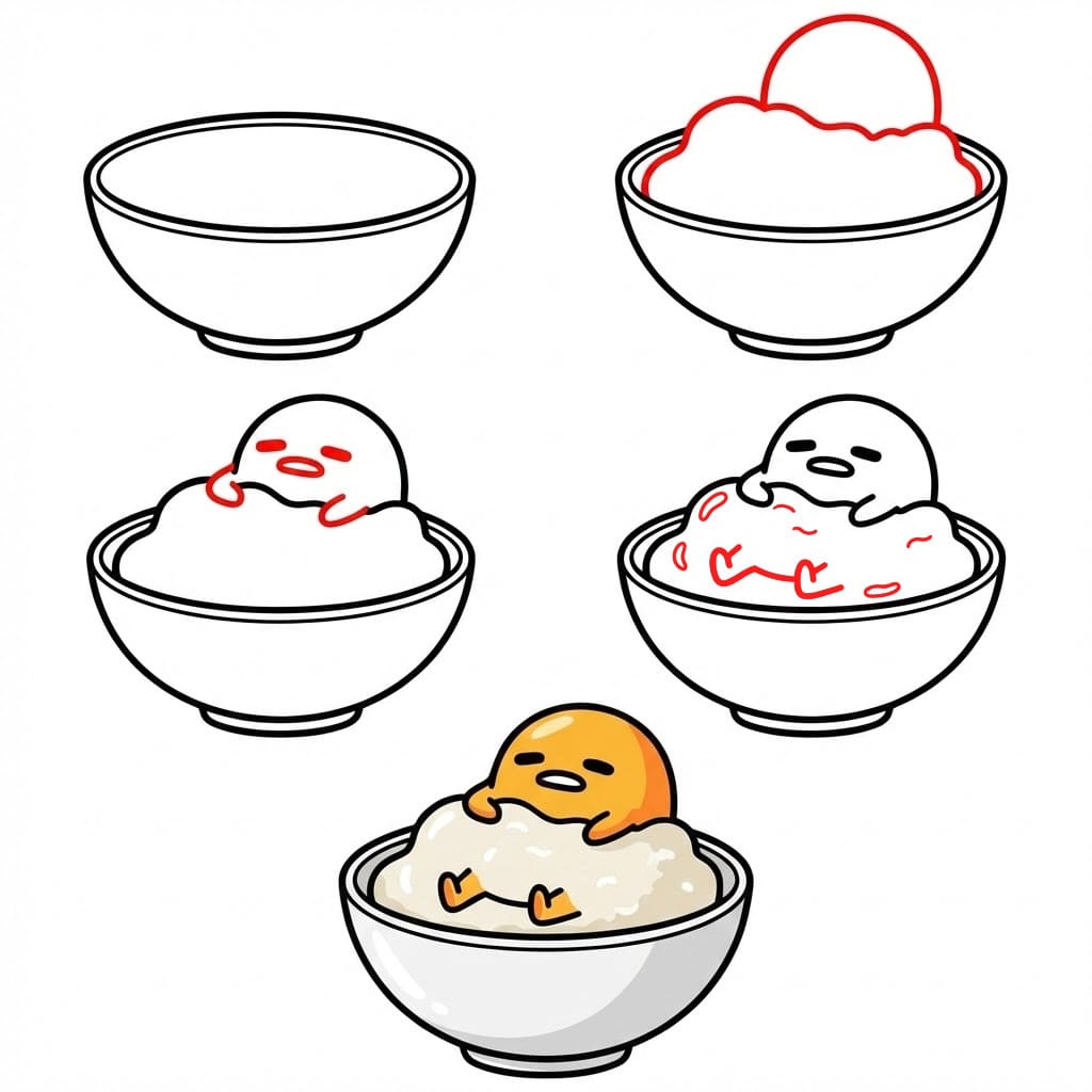 Gudetama in a bowl Drawing Ideas