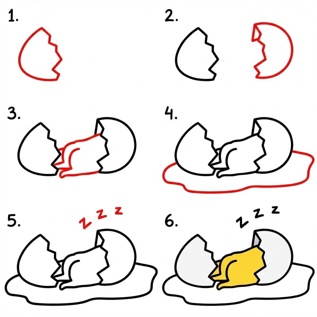 Gudetama sleeping Drawing Ideas