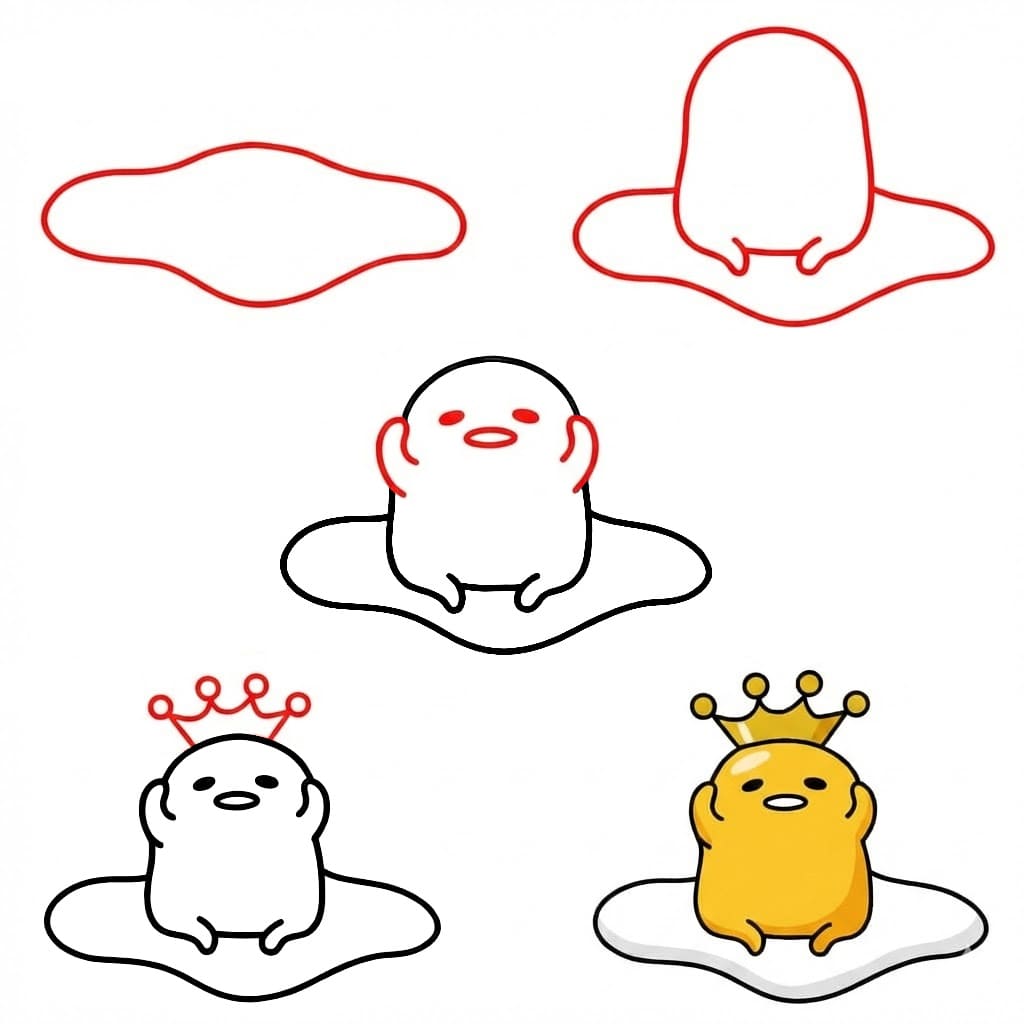 Gudetama wearing crown Drawing Ideas