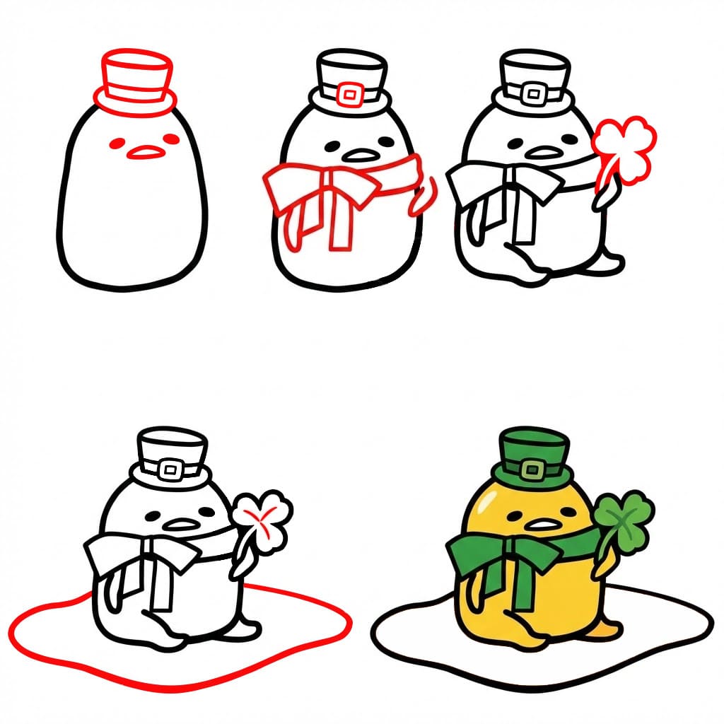 Gudetama with St. Patrick's Day costume Drawing Ideas