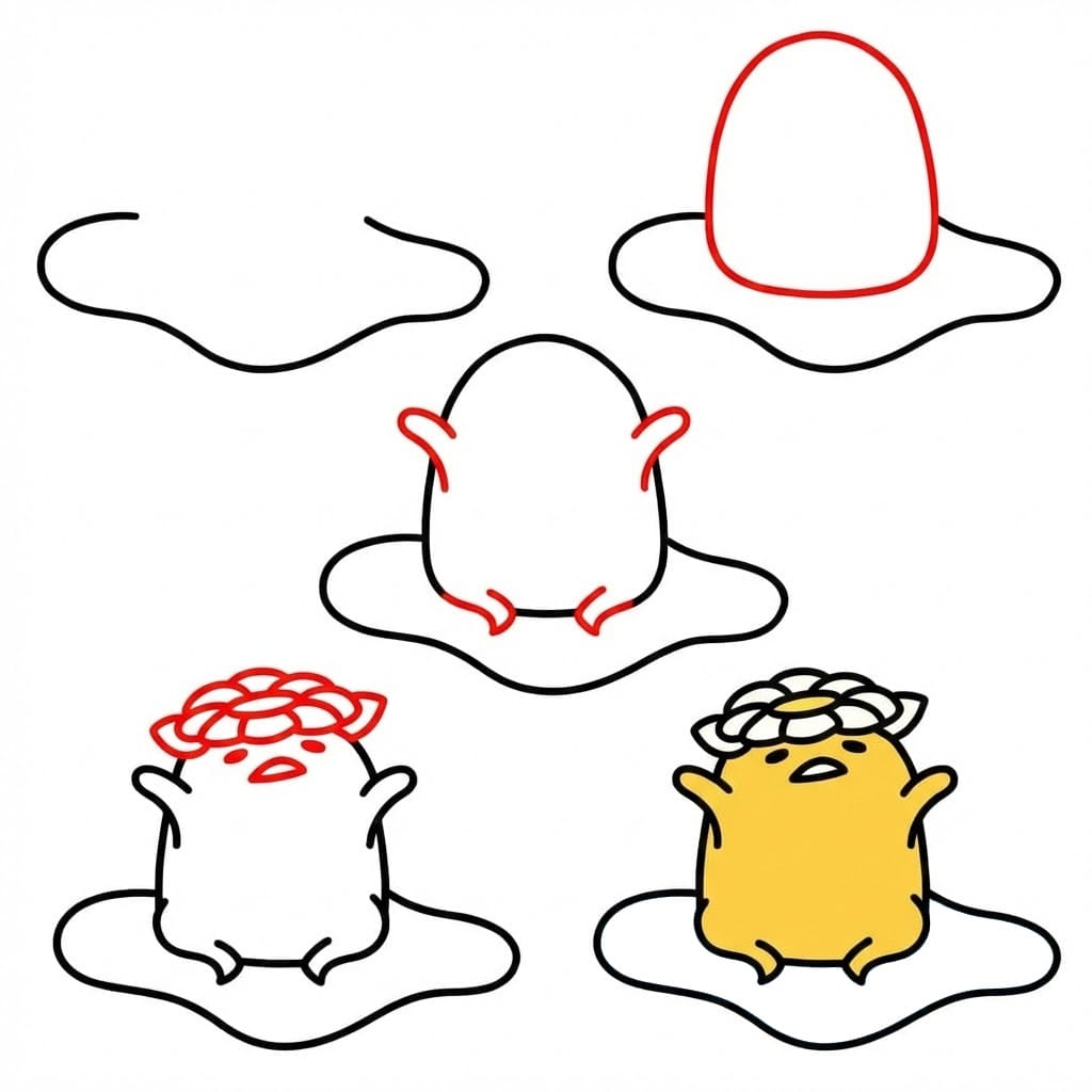 Gudetama with flower Drawing Ideas