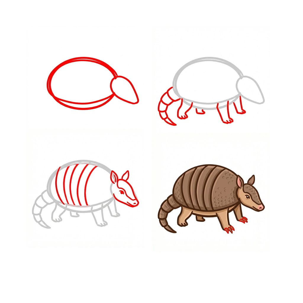 Happy armadillo Drawing Ideas
