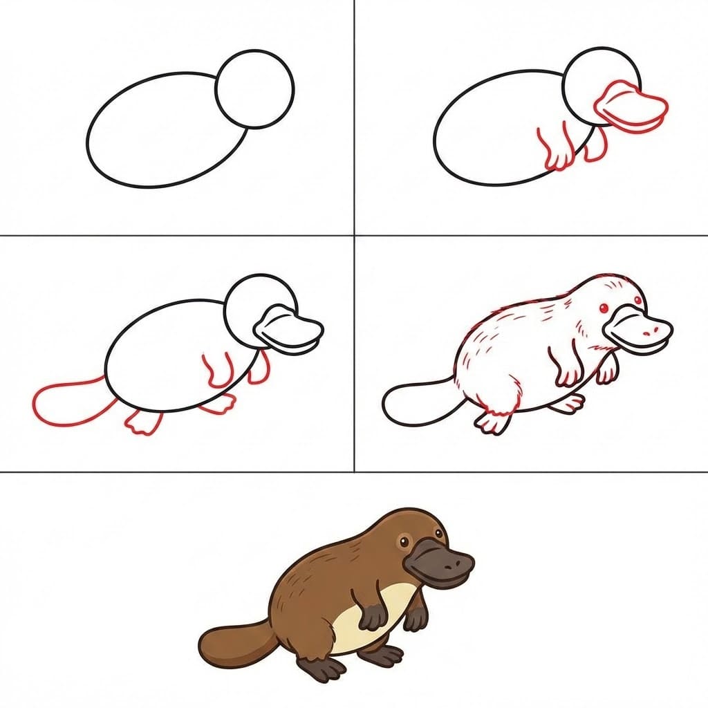 Happy platypus Drawing Ideas
