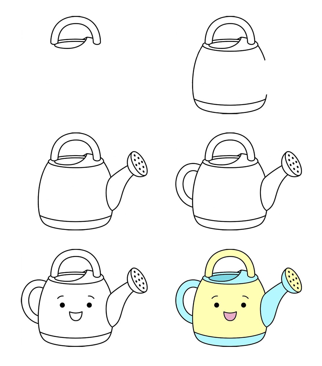 Happy watering can Drawing Ideas