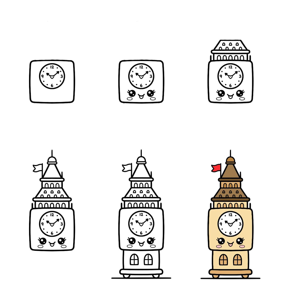 Kawaii Big Ben Drawing Ideas