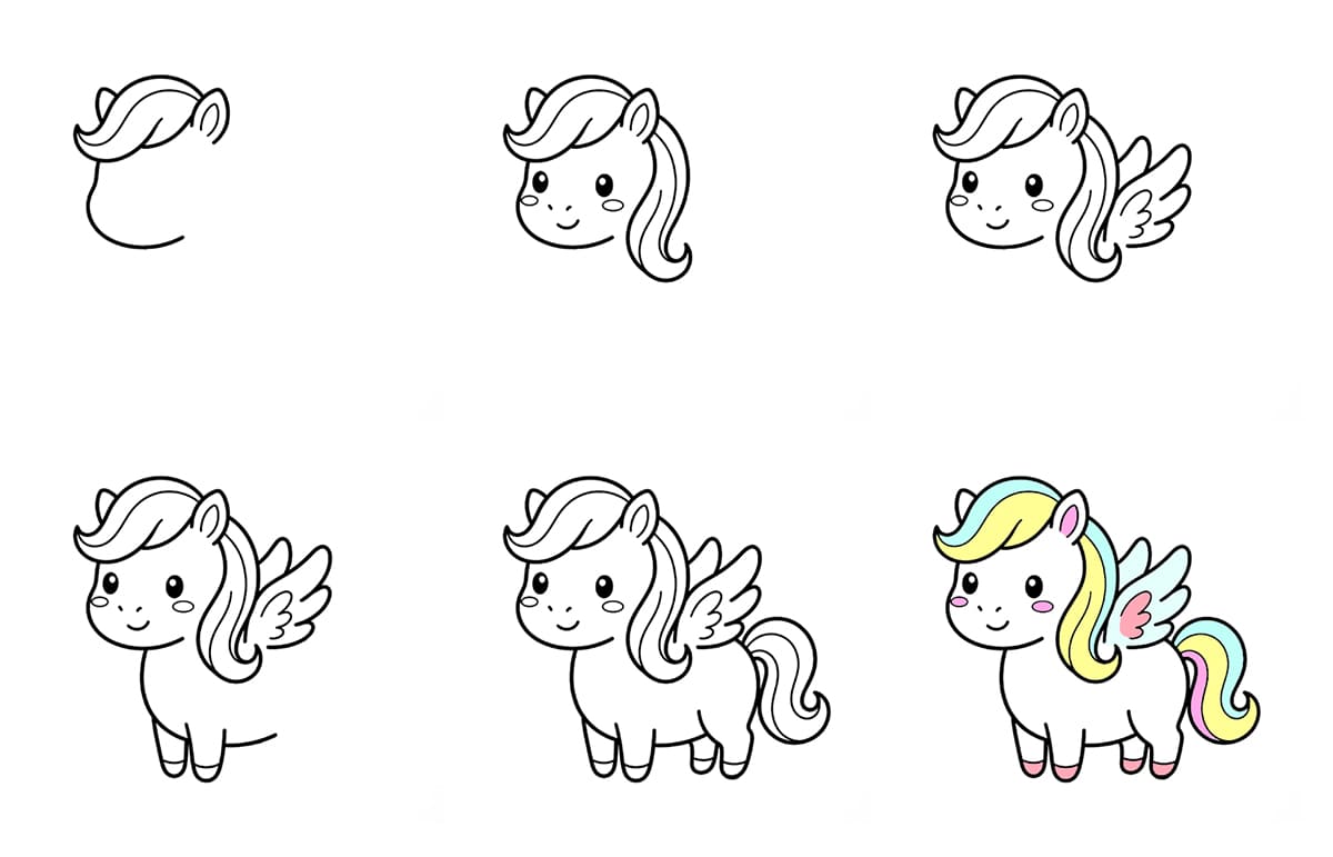 Kawaii Pegasus Drawing Ideas