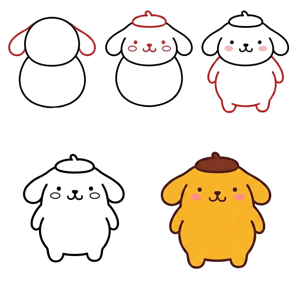 Kawaii Pompompurin Drawing Ideas